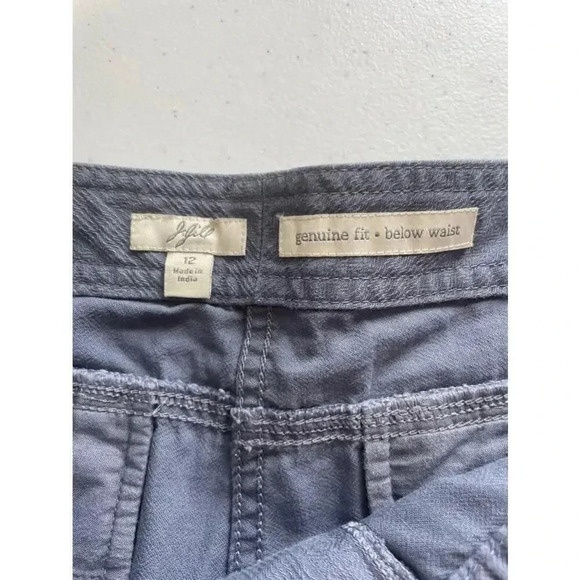 J Jill Blue 100% Cotton Textured Capri Pants Genuine Fit Below Waist 12 EUC 0304 - Picture 10 of 12